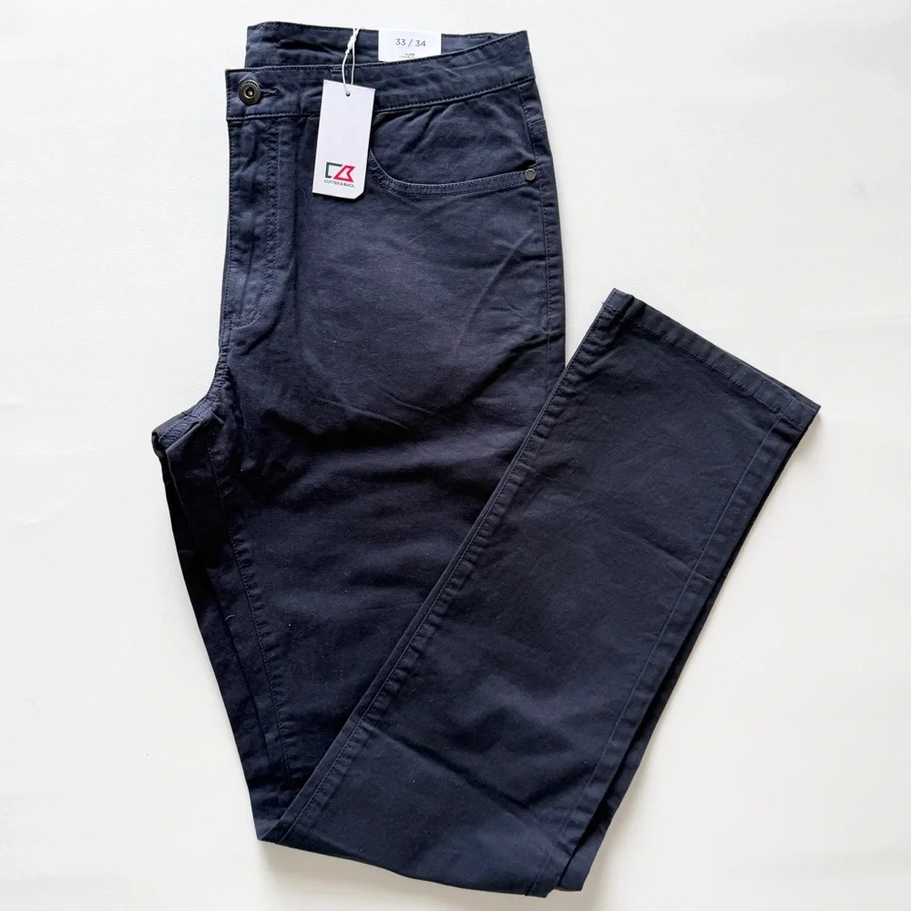 Cutter & Buck Men’s Voyager Chino Pants in Liberty Navy NWT 33X34